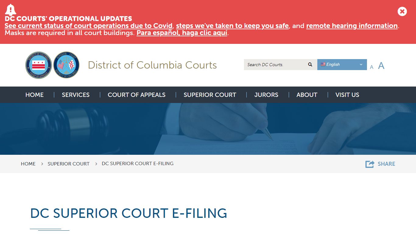 DC Superior Court E-Filing | District of Columbia Courts